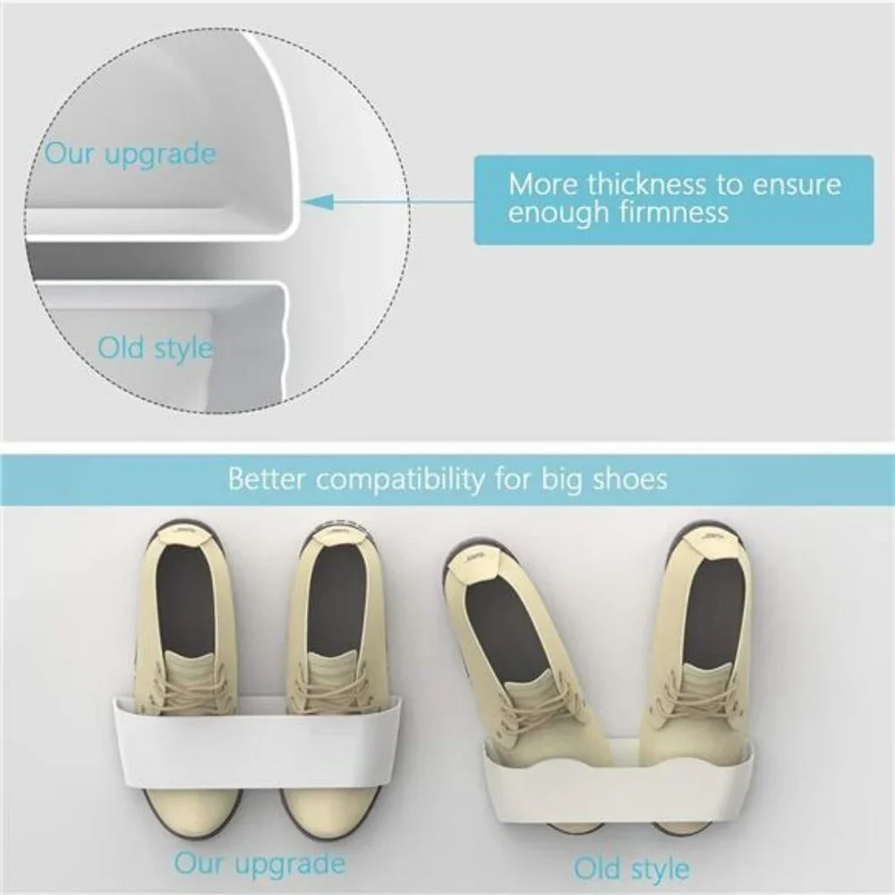 Wall Mounted Shoe Rack Set Door Shoe Organizer Holder for Sneakers Heels Sandals